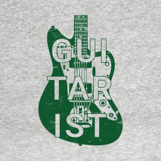 Guitarist Electric Guitar Body Dark Green Color T-Shirt